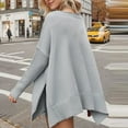 thumbnail image 7 of hotojiny Women's Oversized Sweaters V Neck Long Sleeve Casual Pullover Tops Loose Side Slit Fashion Knit Sweaters, 7 of 7