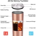 thumbnail image 6 of Valentine''s Day Gifts for Wife Bride Skinny Tumbler, Wifey Stainless Steel Insulated Tumbler, Wife, Bride, Bride to be Her Birthday Wedding Engagement Bridal Shower Tumbler(Rose Gold, 20 oz), 6 of 6