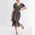 thumbnail image 6 of Bouanq Cocktail Dress 1920s Flapper Dress Long Fringe Dress Roaring 20s Sequin Beaded Dress Vintage Art Deco Dress Wedding Party Dresses, 6 of 9