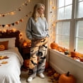 thumbnail image 4 of Fabrcox Women's Pajama Bottoms Flannel Halloween Funny Pumpkin Ghost Women Sleep Pants Spider Web Spooky Fall Winter Warm Comfy Fluffy Wide Leg Women’s Lounge Pants White XL, 4 of 6
