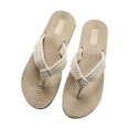 thumbnail image 2 of Zapatos de mujer, chanclas florales de verano, sandalias de playa, tangas, zapatillas, sandalias de cuerda de cáñamo de imitación, chanclas de viaje de fondo plano Wmkox8yii ytu6906, 2 of 7