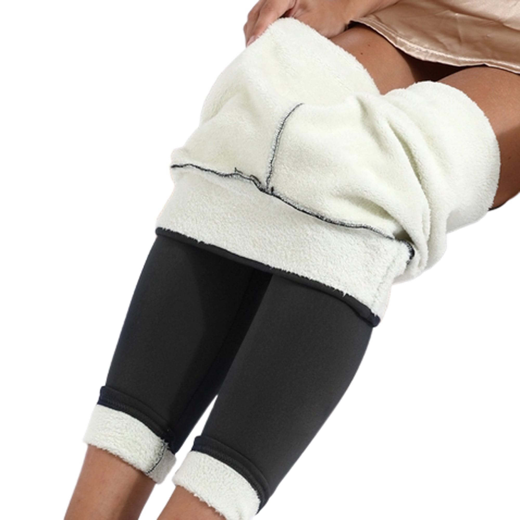 Aunavey Women's Fleece Lined Winter Leggings High Waisted Tummy Control ...