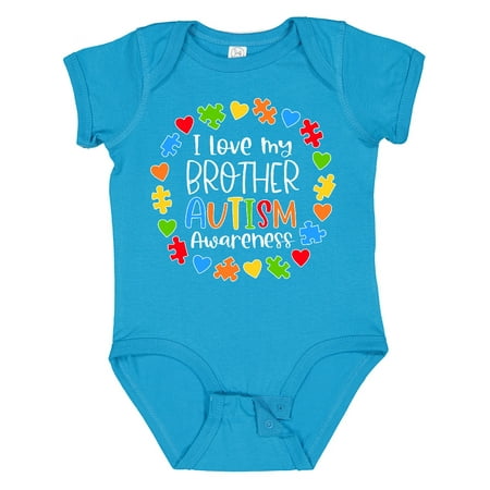 

Inktastic I Love My Brother Autism Awareness Gift Baby Boy or Baby Girl Bodysuit