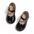thumbnail image 4 of Rexoro Girls Mary Janes Dress Shoes Faux Patent Leather Hook Loop Toddler Flats for Wedding Party, 4 of 7