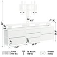 thumbnail image 5 of GUNAITO TV Stand with Adjustable Mount for TV up to 75", Big TV Stand for Living Room with 7 Fabric Drawers, White, 5 of 8