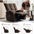 thumbnail image 4 of IDEALHOUSE Sofa Bed Swivel Rocker Recliner Chair with Massage and Heat Oversize Ergonomic Single Sofa for Living Room Brown 21in Seat, 4 of 6