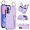 Purple, variant on Wallet Case for Samsung Galaxy S25, Card Holder Slots & Cash Holder Zipper Pocket Handbag Case Magnetic Closure Kickstand Shockproof Back Flip Case Ring Grip for Women Men, Jujube Red