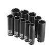 HART 10-Piece 3/8-inch Drive MM Impact Socket Set, Chrome Vanadium with Storage Case