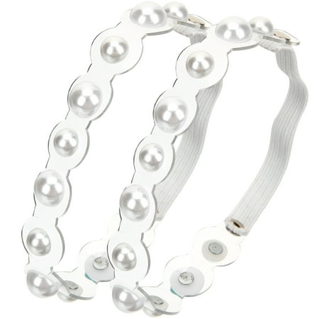 

1 Pair High Heels Shoe Straps Elastic Pearl High Heel Anti-loose Shoelace for Women