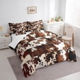 thumbnail image 3 of Feelyou Brown Cow Print Bedding Comforter Set 7-Piece, Rustic Farmhouse King Bedding Sets, Square Patchwork Bed Sheets, Super Cozy Bedroom Decorative, 3 of 7