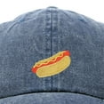 thumbnail image 2 of DALIX Hot Dog Hat Embroidered Mens Womens Baseball Cap in Washed Navy Blue, 2 of 7