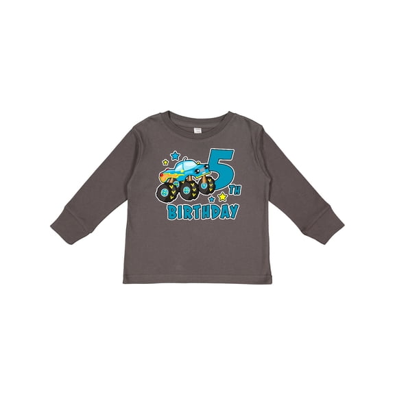 Inktastic 5th Birthday Monster Truck Boys Long Sleeve Toddler T-Shirt
