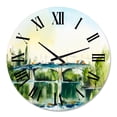 thumbnail image 2 of Designart 'Landscape With Old Bridge In The Countryside' Traditional Wall Clock, 2 of 5