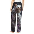 thumbnail image 3 of Picia Cat Astronaut In Space Womens Soft Woven Cotton Elastic Waistband Sleep Pajama Pant Lounge Sleep Pant With Pockets And Drawstring-Small, 3 of 9
