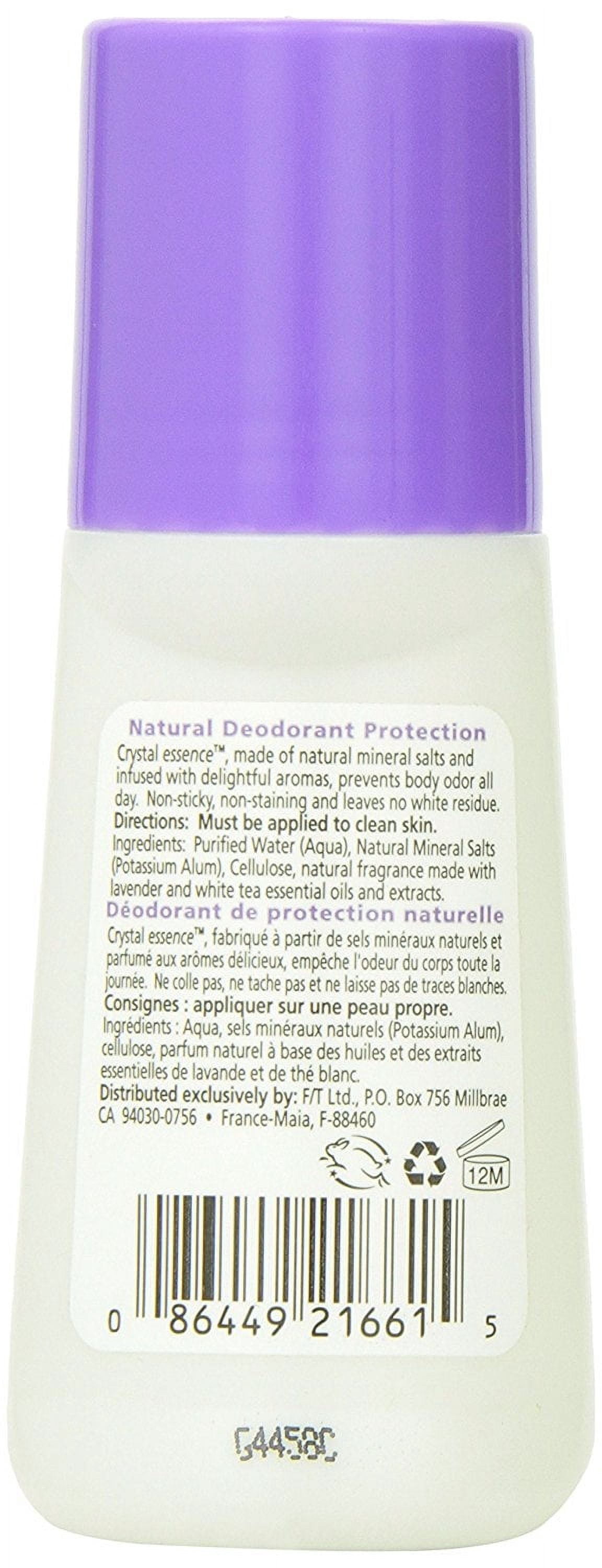 CRYSTAL essence Mineral Deodorant Roll-On - Lavender and White Tea (2.25 fl oz) - 12 Pack