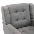 thumbnail image 3 of JINS&VICO Modern Soft Linen Material Ergonomics Accent Chair Living Room Chair Bedroom Chair Home Chair With Black Legs For Indoor Home,Light Grey, 3 of 7