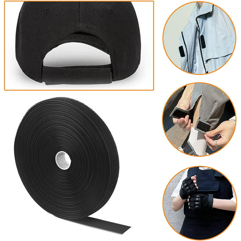 10 m Velcro Tape with 50 Buckles, Black DIY Velcro Cable Ties, Reusable  Cable Ties, Free Cut to Size, Self-Adhesive Velcro Cable Ties for Tidy  Cables