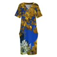 thumbnail image 3 of Vestido largo holgado para mujer prenda de lujo con bolsillos dorados a azules para cumpleaños y fiesta nocturna, 3 of 6