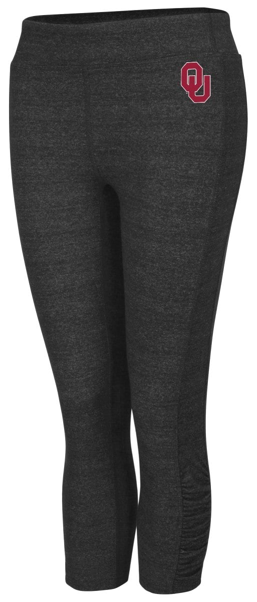 Oklahoma Sooners Women's NCAA "Crush" Ruched Capri Pants Heather Black by Colosseum