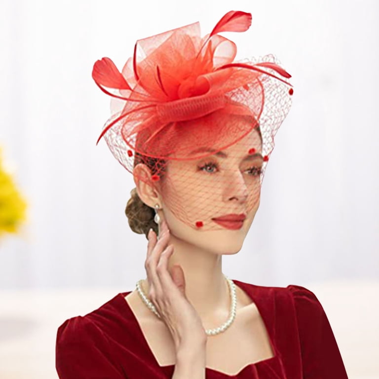 Fascinator Hat Sheer Mesh Large Flower Veil Retro Elegant  display picture 3