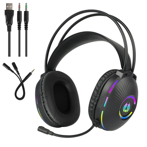 EEEkit Stereo Gaming Headset Fit for PC/PS4/PS5/Xbox One/Nintendo, Wired Over-Ear Headphones with Noise Canceling Mic