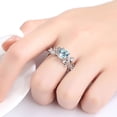 thumbnail image 2 of Women Ring Flowers Design All Match Accessories Fashion Sweet Rhinestone Wedding Ring for Party, 2 of 8