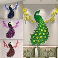 thumbnail image 3 of GUOOL Crystal Acrylic Beautiful Peacock 3D Wall Stickers Bedroom Home Decor Red red, 3 of 9
