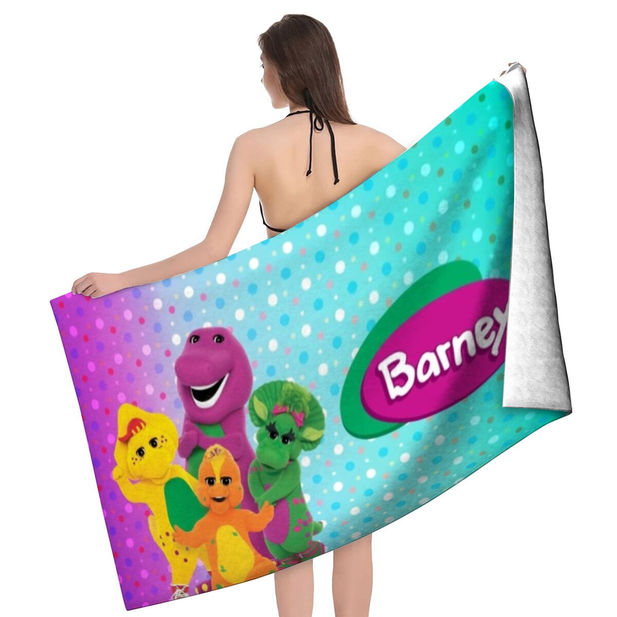 Barney & Friends Gifts Beach Towel for Women Girl Birthday Inspired Fan Bath Outdoor Music Lover
