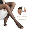 thumbnail image 7 of G&Y Women's Toeless Sheer Pantyhose, 3-Pack, Black, M, 7 of 7