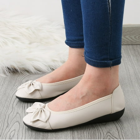 

Vedolay Platform Casual Shoes Women Loafers for Ladies Platform Slip-ons Ladies Shoes Lightweight White 7.5