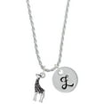 thumbnail image 1 of Delight Jewelry Silvertone Antiqued Giraffe Silvertone Script Initial Disc - Z - Charm Necklace, 20"+3", 1 of 4
