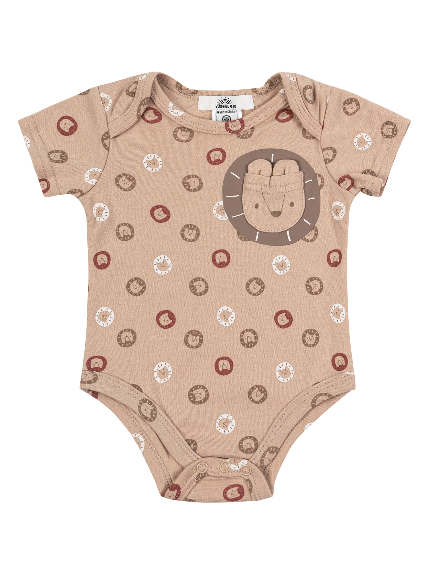 Wonderluxe Newborn Boys' Print Bodysuit, Bib and Pant , 3-Piece Set, Sizes 0/3M-6/9M