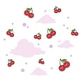 thumbnail image 2 of Danish Pastel Wall Decal Aesthetic Cherries with Clouds Seamless pattern Bedroom Wall Decal for Girls Cute Themed Room Décor - Size: 30 In x 27 In, 2 of 5
