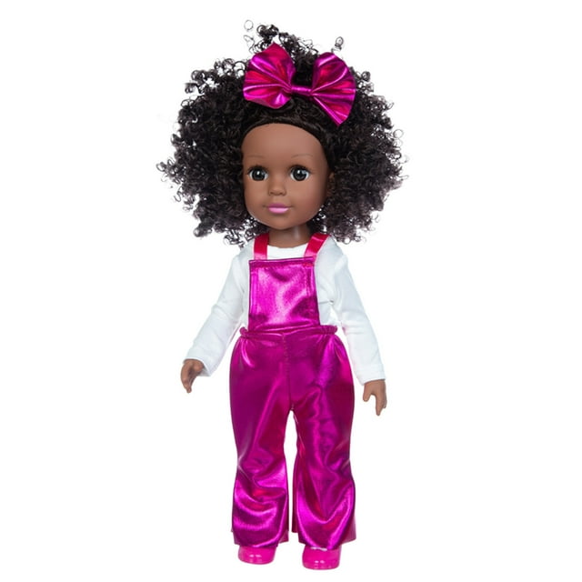 Xihbxyly Oferta Del Día Prime Liquidación de Hoy Juguete de Bebé de Vinilo Negro, Lindo Bebé Rizado Negro, 35 Cm