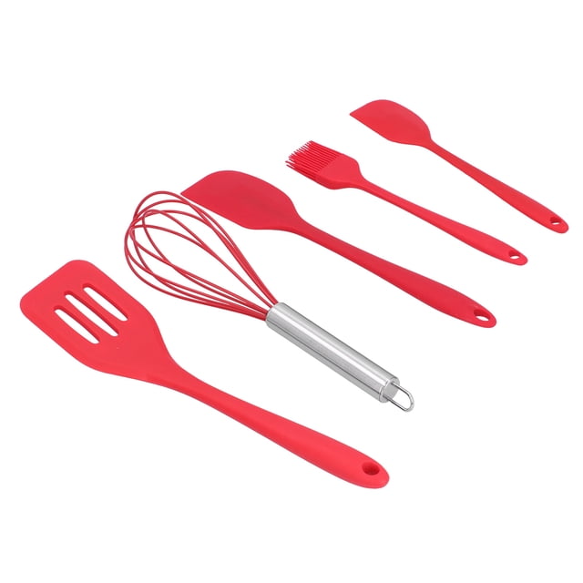 Raspador para el hogar, 5 piezas/juego de espátula de silicona, raspador de cocina DIY, espátula ranurada, instalación sin esfuerzo