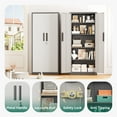thumbnail image 6 of SOLAURA 63"H Metal Garage Storage Cabinet with Locking Doors and 4 Adjustable Shelves, Lock Storage Cabinet for Home Office, Garage, Shop (Light gray & Dark gray), 6 of 9