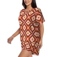 thumbnail image 2 of Lsque 70s Retro Style Women's Short-Sleeved Pajama Set - 2 Piece Soft and Lightweight Sleepwear Set-XX-Large, 2 of 9