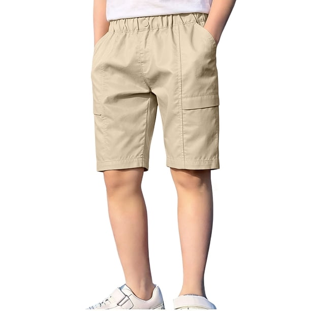 Pantalones de Natación para Niños Pequeños Verano Sólido Elástico Cintura Pantalones de Playa Bolsillo Pantalones Deportivos Casuales para Niños