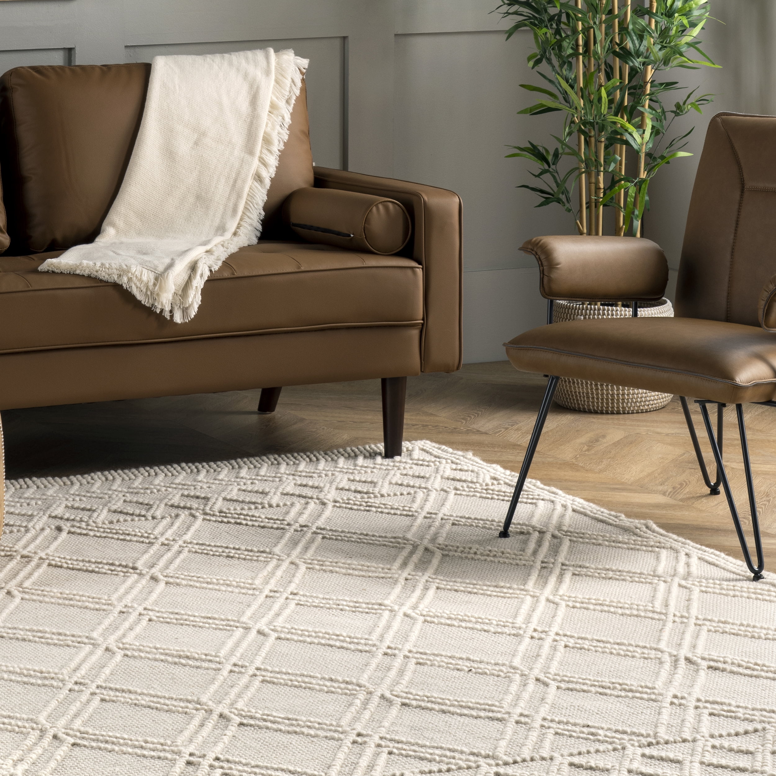 nuLOOM Natti Contemporary Trellis Area Rug, 7' 6" x 9' 6", Ivory