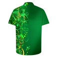 thumbnail image 4 of ZRGHAOYLQ Saint Patrick's Day Men's Trendy Shamrock Graphic Tees Casual Button Down Short Sleeve Hawaiian Beach Shirt with Lapel Collar, 4 of 5