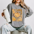 thumbnail image 5 of Fall Pumpkin Collage Glitter - Women's Lightweight Garment Dyed Sweatshirt, 5 of 11