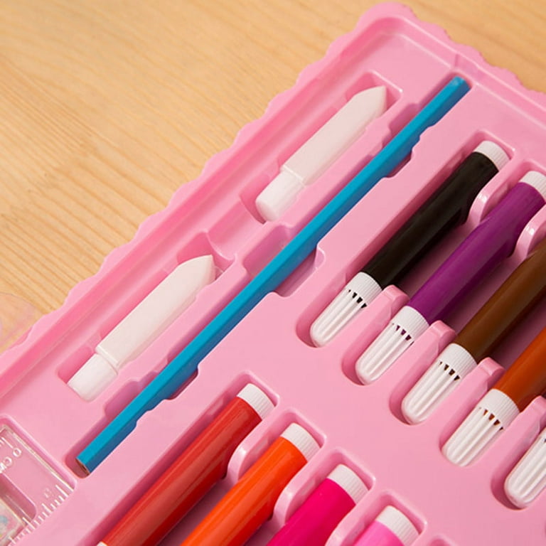 86/150Pcs/Set Drawing Tool Kit with Box Painting Brush Art Marker Water  Color Pen Crayon Kids Gift Pink 86pcs 