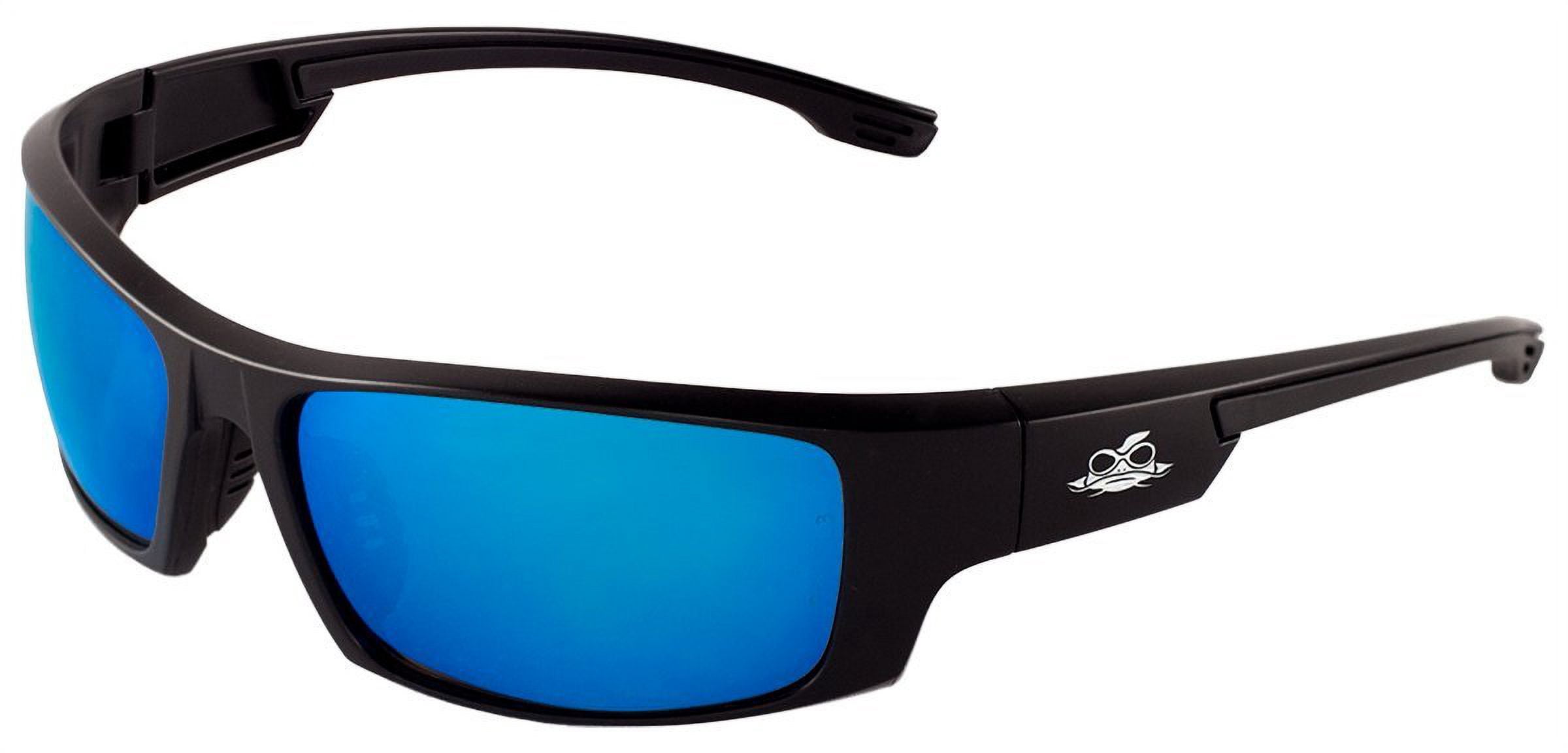 Bullhead Safety Eyewear BH95129AF Dorado, Shiny Black Frame, Polarized Blue Lens (2 Pairs)