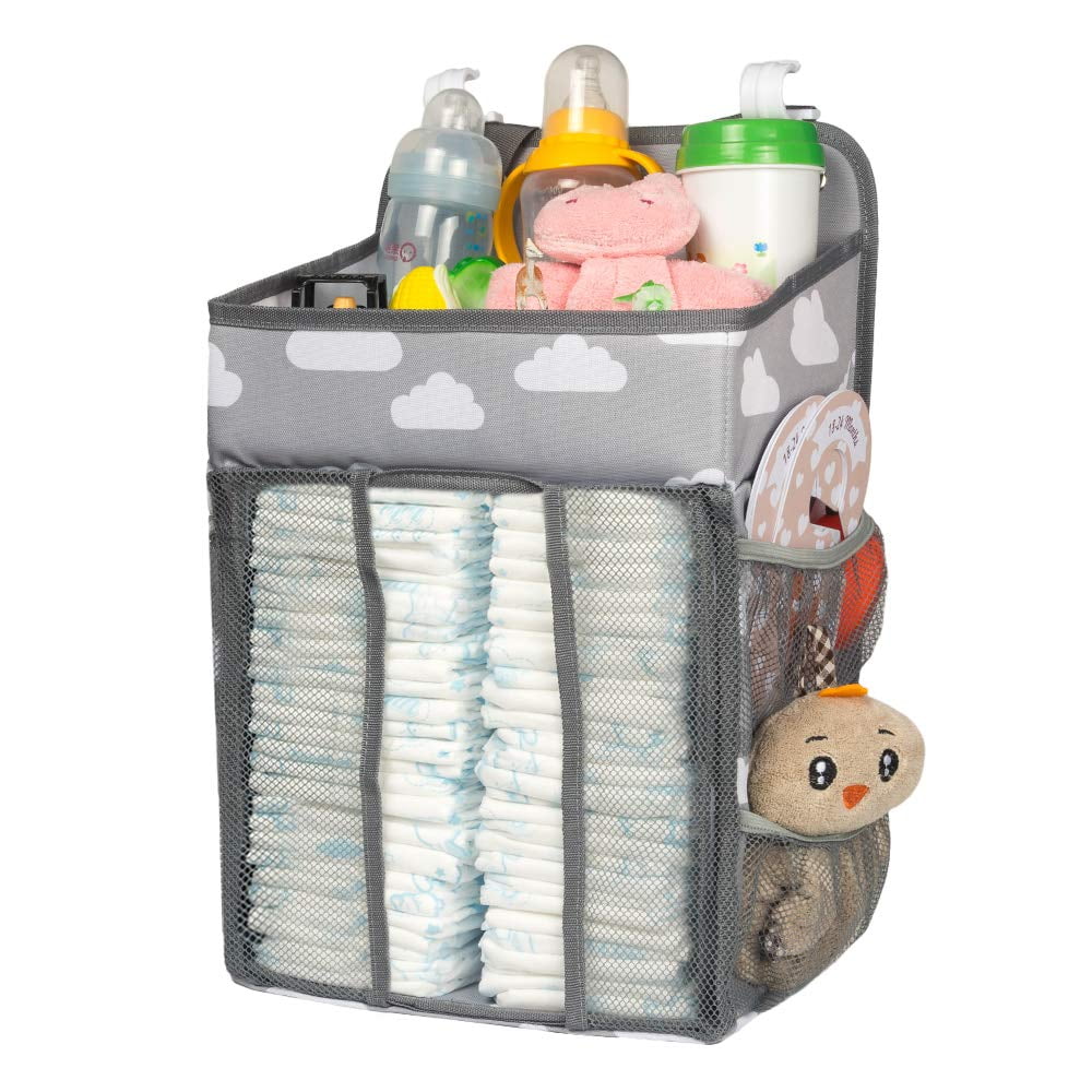 Perfect Baby Shower Gift for Boys & Girls Crib Playard & Wall Magicfly Hanging Diaper Caddy Organizer Diaper Stacker for Changing Table Large Capacity Nursery Organization 
