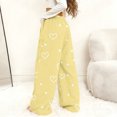 thumbnail image 6 of ClodeEU Women's Fuzzy Plush Pants With Heart Print,Elastic Waist Wide Leg Bottoms Lounge Sleep Pants D-Yellow,Womens Plus XL, 6 of 8