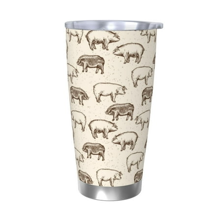 

Gaeub Vintage Farm Pigs Print 20-Ounce Stainless Steel Car Cup Tumblers Cups with Lids and Straw Coffee Cups for Adults Kids Home Car Office School Travel Party-Without Straw