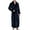 Navy, variant on Men's Fuzzy Robe Soft Warm Fleece Plush Bathrobe Full Length Thick V Neck Long Sleeve Winter Pocket Navy Large