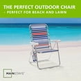 thumbnail image 4 of Mainstays Aluminum Bungee Reclining Fabric Beach Chair with Storage Pockets, Red White & Blue Stripe, 4 of 13