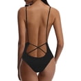 thumbnail image 4 of Plus Size Swimsuits for Women Strappy Back Solid 2 Pc Bathing Suits Pcwith Shorts, 4 of 4