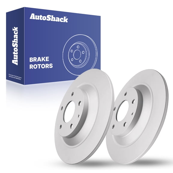 AutoShack Rear Solid Coated Brake Rotors 2-PC Set Replacement for 2013-2024 Mazda CX-5 2020-2025 Mazda CX-30 ArmorStop 11.93" (303 mm)